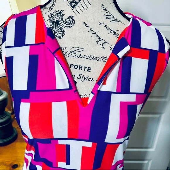 Jude Connally Beth JC Blocks Pink Sleeveless Geometric Shift Dress XS💛 - Picture 3 of 9